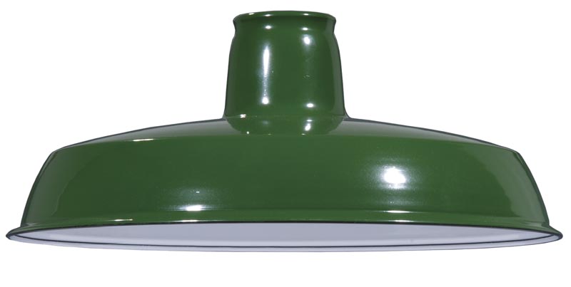Green Enamel Industrial Benjamin Style, Mogul Lamp Shade