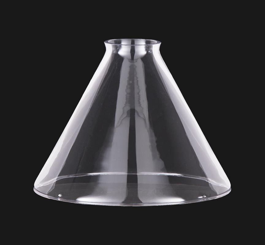 7 Clear Glass Deep Cone Shade 2 1 4, Glass Lamp Shade Fitter Sizes