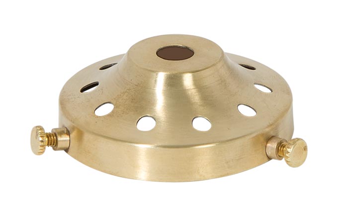 4" Fitter Brass Fenced Ball Gas Lamp Shade Holder for #2 Burner 10790JB