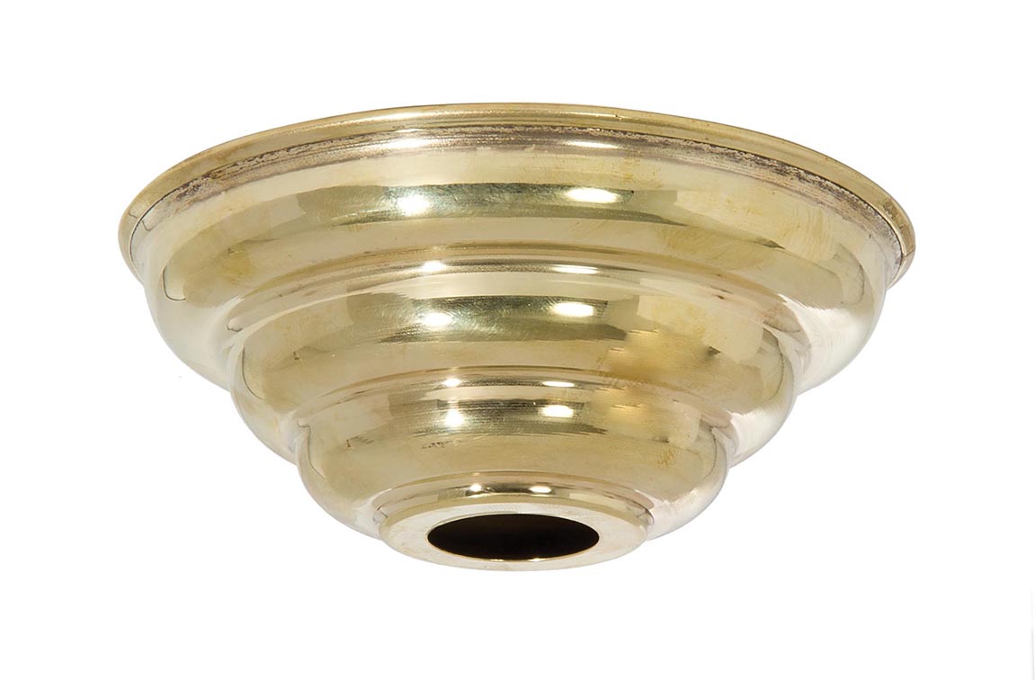 5 Diameter Unfinished Spun Brass Beehive Lamp Canopy 11430U | B&P Lamp ...