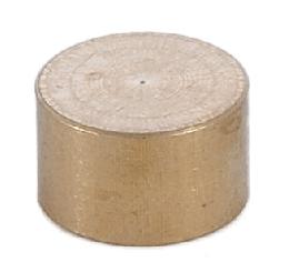 3/8 Inch Thick Flat Unfinished Brass Cap 1/8 Tap